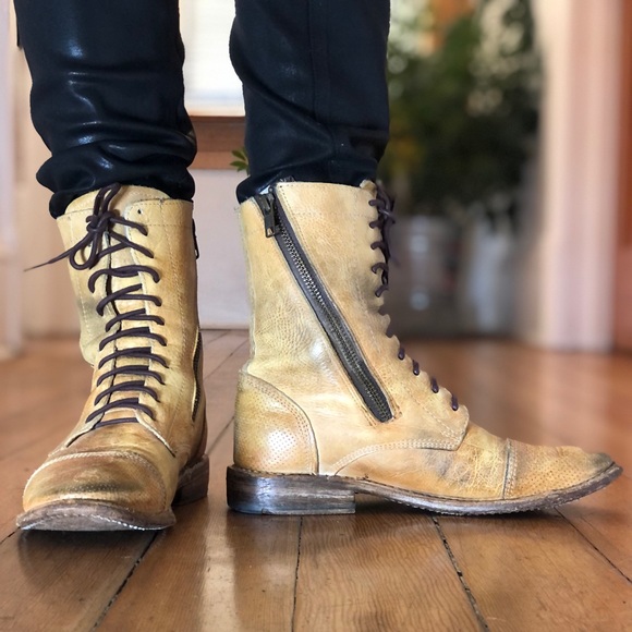 ❤️BED | STU LEATHER 2 ZIPPER LACE UP BOOTS - Picture 3 of 16